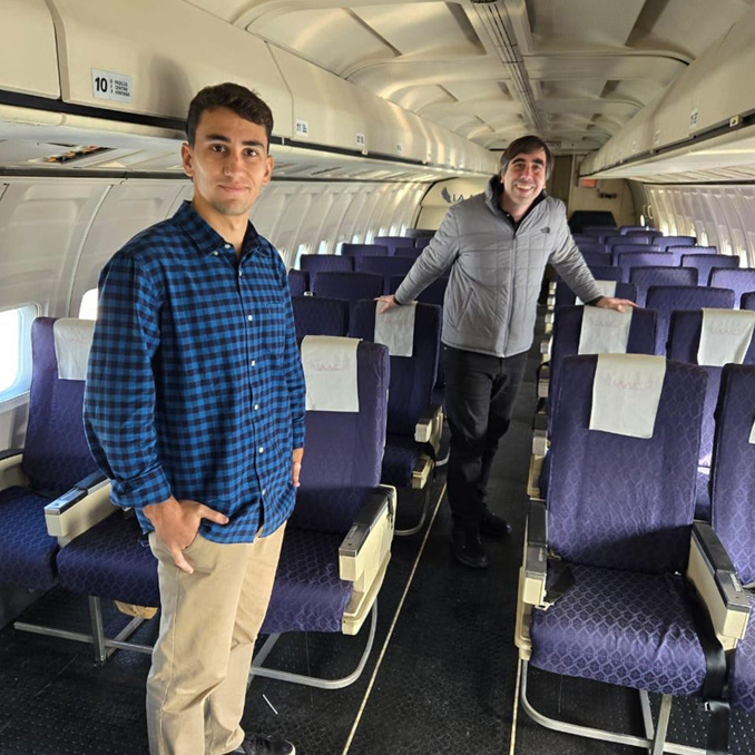 Early testing stage in aircraft.